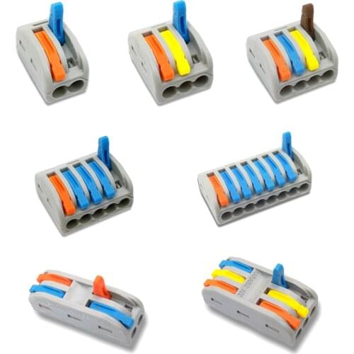 30/50/100 pcs 222 mini fast wire Connectors Universal Compact Wiring Connector push-in Terminal Block Pin-212 213 214 215