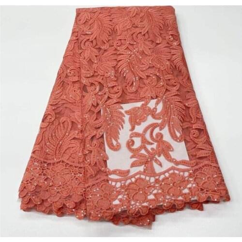 Embroidered African Sequins Lace Fabric 2021 Peach High Quality White French Tulle Lace Fabric Bridal Nigerian Net Lace Fabric