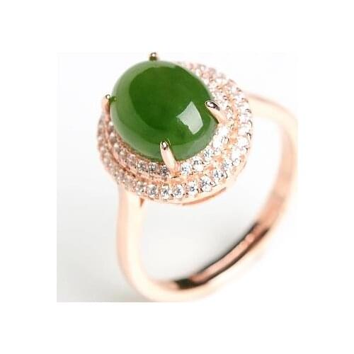 Rose gold inlaid yu ring of Russian natural telescopic female yu ring