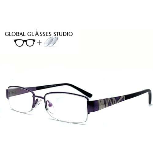 Women Metal Glasses Frame Eyewear Eyeglasses Reading Myopia Prescription Lens 1.56 Index MOD.FLV 110 315 05