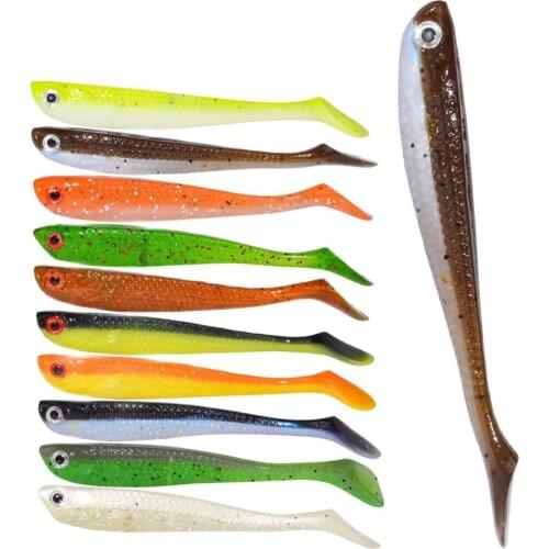 10pcs/Lot Soft Lures Silicone Bait 75mm 2.8g Goods For Fishing Sea Fishing Pva Swimbait Wobblers Artificial Tackle 10 Colors