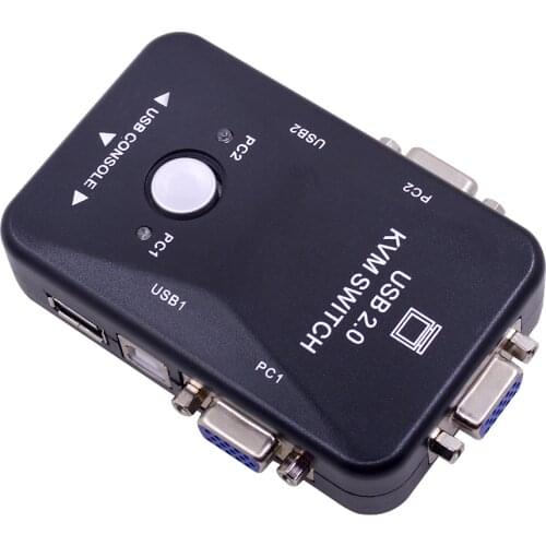 2 Port USB 2.0 KVM Switch Switcher 1920*1440 VGA SVGA Switch Splitter Box for Keyboard Mouse Monitor Adapter