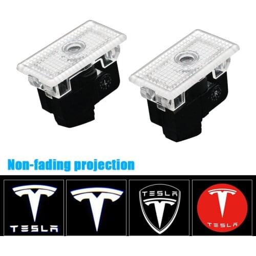 2PcsWelcome Lamp Car Led Courtesy Car Door Signal Lamp Puddle Lights Projector Light Ghost Shadow Lights for Tesla Model S X
