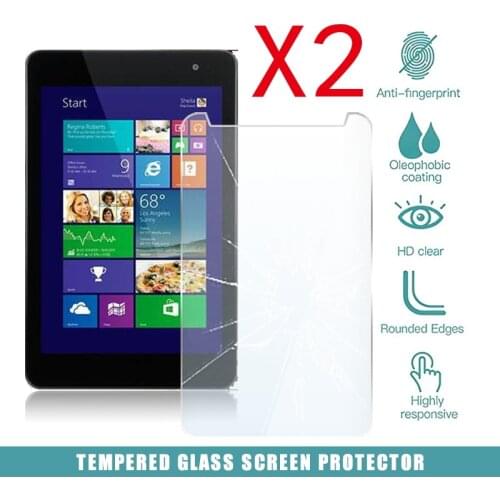 2Pcs Tablet Tempered Glass Screen Protector Cover for Dell Venue 8 Pro 5830 Anti-Fingerprint Breakage HD Tempered Film