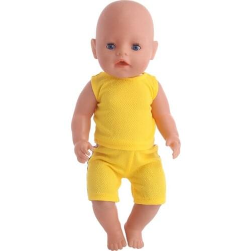Handmade Doll Clothes Accessories yellow clothes suit fit 18inch Doll&43cm zaps doll