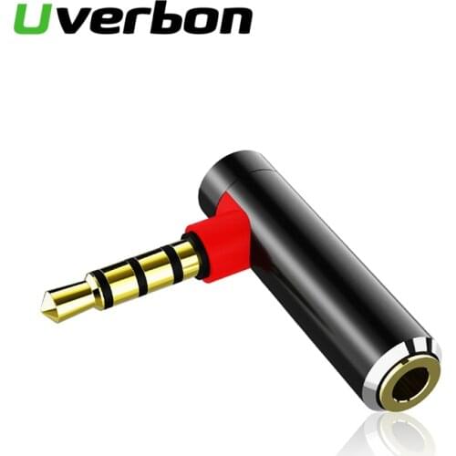 3.5mm Audio Adapter 3.5 Jack Male to Female 90 Degree Audio Converter Adapter AUX Cable for Headphone Car Phone Computer