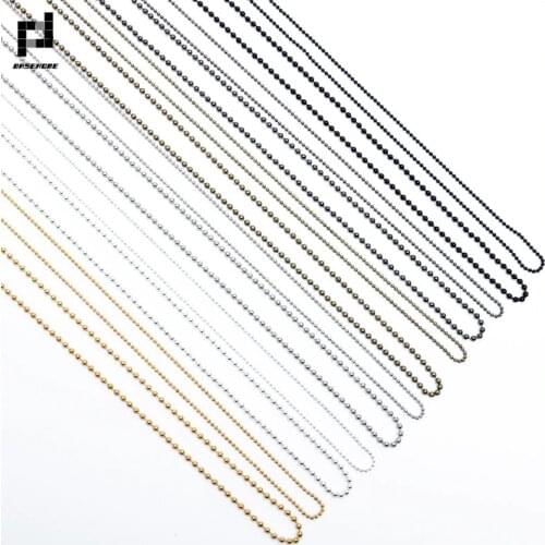 BASEHOME 10pcs/lot 70cm Length 1.5mm/2.4mm Ball Bead Chains Bulk Chain Simple Style Necklace DIY Necklaces Findings