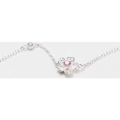 XIYANIKE 925 Sterling Silver Bracelets Simple Sterling Silver 925 Cherry Blossoms Bracelets Jewelry Pulseras Pulseira VBS4078