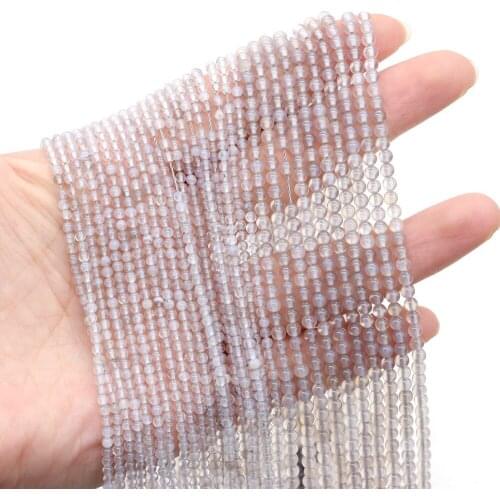 Natural Stone Beads Accessories Polished Grey Agates Stone Beading Charms for Jewelry Making Women Necklace Bracelet DIY