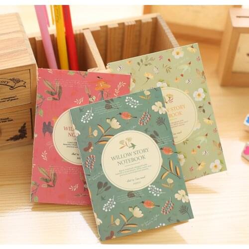DL Korean stationery new Korean flowers and birds pocket book Taobao gift 64K notebook customization teaching equipment