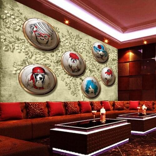 Custom mural Fashion 3D fun pet living museum tooling background wall stereo wallpaper custom lobby studio mural
