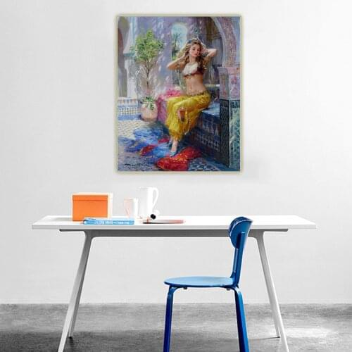 Holover Canvas Oil painting Konstantin Razumov"Sexy Elegant Russian Beauties Charming Lady"Realism Aesthetic Poster Home Decor