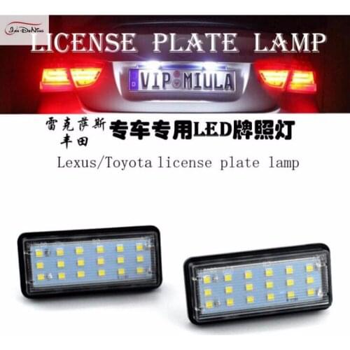 JanDeNing 2pcs Error Free 18 LED License Plate Lights For Toyota/Lexus LX470 570 GX470