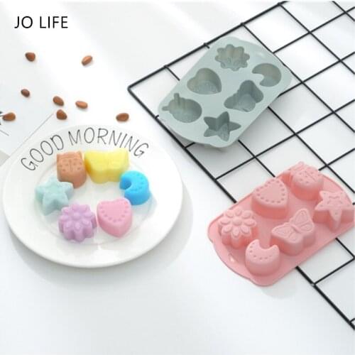 JO LIFE Silicone Cartoon Moon Flower Cake Decoration Tool Star Fairy Cake Mold Chocolate Candy Cookie Moulds