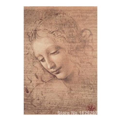 Female Head full La Scapigliata c. by Leonardo Da Vinci Canvas art Painting High quality Hand painted