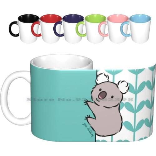 Clinging Koala Ceramic Mugs Coffee Cups Milk Tea Mug Koala Animals Marsupials Australia Australian Scratchy Claws Cute Cartoon