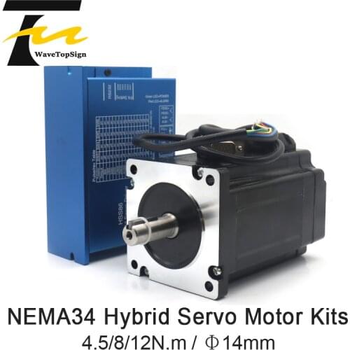 NEMA34 Closed Loop Hybrid Step-Servo Series Driver kits HSS86 1pcs+Closed-Loop Motor 86HSE Series 1pcs +Data Cable 1pcs