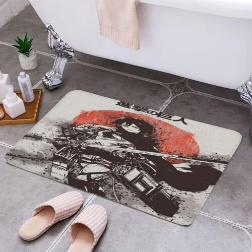 Attack on Titan Mikasa 3D Print Doormats Rectangle Non-Slip DoorMat Bedroom Kitchen Entrance Print Door rugs Dropshipping
