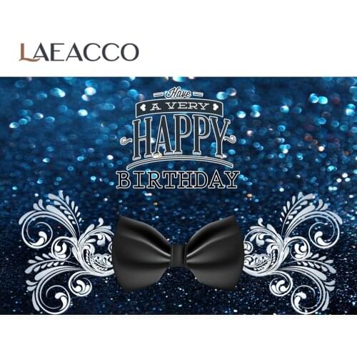 Laeacco Happy Birthday Party Tie Flower Polka Dot Light Bokeh Baby Poster Photo Background Photography Backdrop Photo Studio