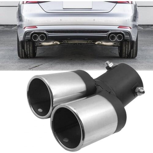 35% Hot Sales 704C Car exhaust pipe high temperature resistant drainage design stainless steel double outlet tail throat