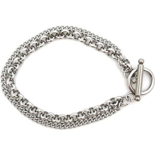 Fashion OT buckle Korean titanium steel stainless steel bracelet simple hip-hop bracelet hot sale