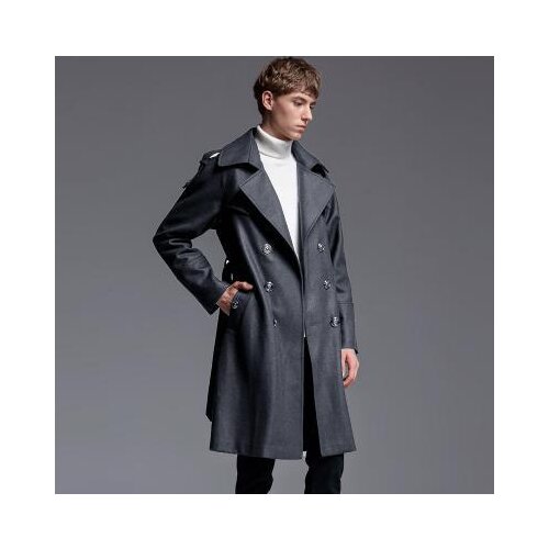 Causal Wool Coat Mens Luxury Double Breasted British Style Woolen Men Trench Jacket Plus Size 6xl Male Business Overcoat