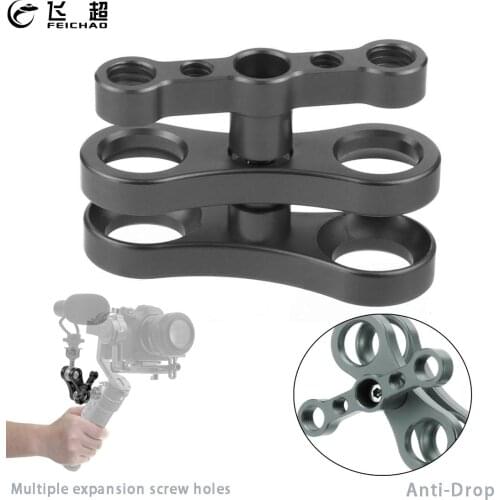 Anti-Drop Tripod Butterfly Clip Clamp 1" Ball Joint Arm 1/4 3/8 Mount for Gopro Cameras Underwater Diving Lights Torch Bracket