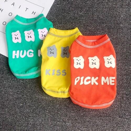 Lovely Letter Dog Vest for Small Medium Dogs Cute Schnauzer Tshirts Kawaii Dog Clothes Cartoon Printed Puppy Vests Pets Costume