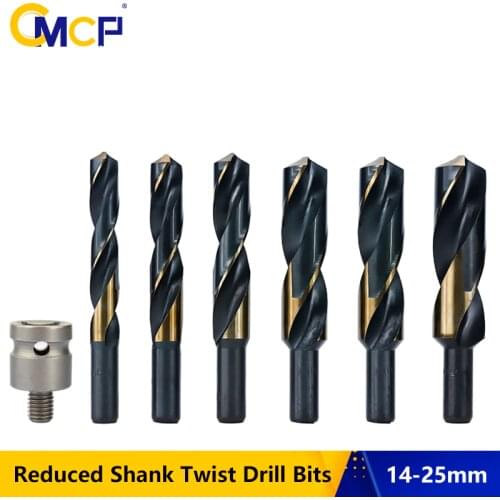 CMCP 1pc 14mm Reduced Shank Drill Bit For Wood/Metal HSS Twist Drill Bits 14-25mm Hole Drilling Power Tools Accessories