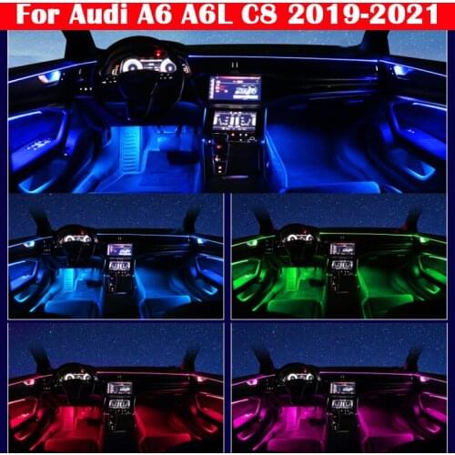 Control Decorative Ambient Light 30 Colors For Audi A6 A6L C8 MLB EVO 2019-2021 MMI LED Atmosphere Lamp illuminated Strip