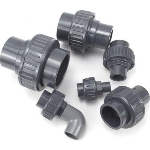 UPVC Pipe Union Connector for Garden Irrigation Water Tank Joint Water Pipe Straight Connector 20mm 25mm 32mm 40mm 50mm 63mm