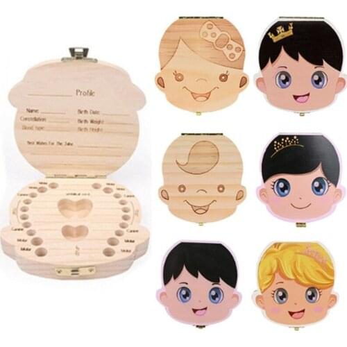 Box Girls Umbilical Collect Teeth Storage Keepsakes Milk Wooden Kids Gifts Save Souvenirs Language Organizer Tooth Baby Lanugo