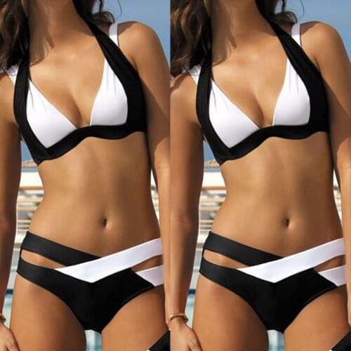 Womens Swimsuit Push Up Swimwear Lady Sexy Containing Chest Pad Bikini Womens Tube Top Bikinis Set Two Piece Swim Bathing Suit