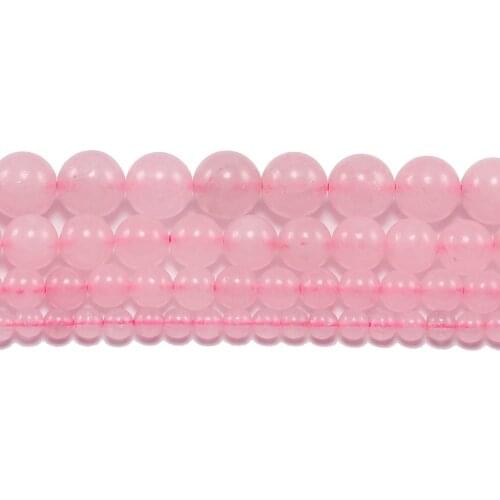 1strand/lot 4/6/8/10/12 mm Rose Pink Quartz Crystal Stone Round Beads Loose Spacer Bead For Jewelry Making DIY Necklace Bracelet