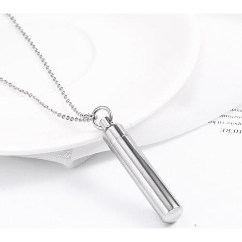 1PC Stainless Steel Cremation Jewelry Ash Urn Necklace Memorial Keepsake Vial Tube Pendant Necklaces Jewelry