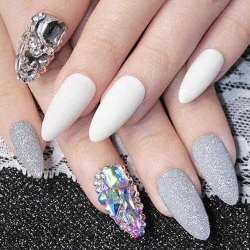 50Pcs/Bag Nail Art Rhinestone 3D Geometric Shaped Glitter Manicure Accessories