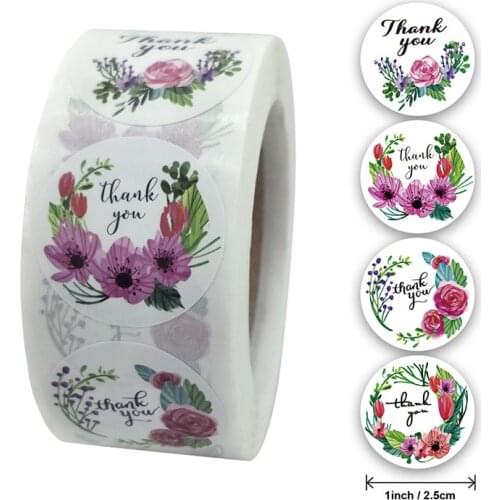 500pcs Thank You Stickers 1inch Round Gift Seal Label Sticker Diary Stationery Stickers For Wedding Party Decor Handmade Sticker