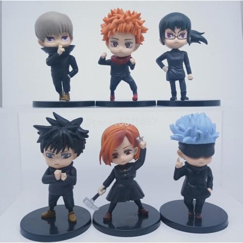 6pcs Jujutsu Kaisen Anime Figure Itadori Yuji Gojo Satoru Action Figure Fushiguro Megumi Kugisaki Nobara Figurine Model Doll Toy