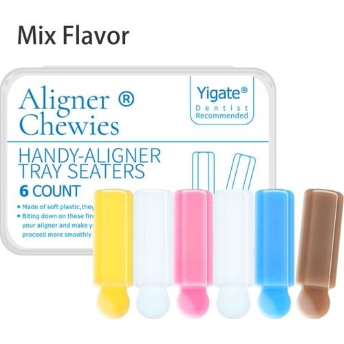 6 Pcs/box Hand Held Aligner Chewies for Dental Aligner Retainer Seater Invisaligner Food Silicon Material Orthodontic Chew