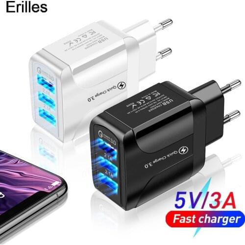 Quick Charge 3.0 USB Charger EU/US/UK Wall Mobile Phone Chargers Adapter For iPhone QC3.0 Fast Charging For Samsung A50 Charger