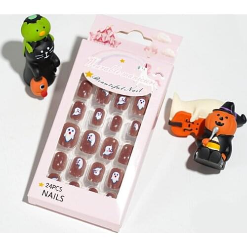 Mini 24Pcs/Set Decorative Child Detachable Kids Cartoon False Nails Colorful Nail Kids Tip Harmless for Children