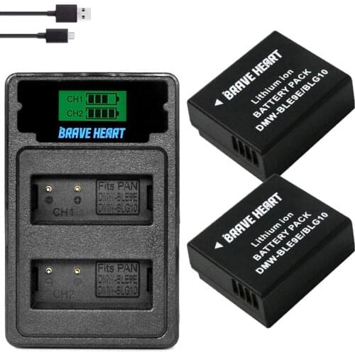 DMW-BLG10 DMW BLG10 blE9E DMW-BLE9 Camera Battery +Dual Charger for Panasonic DMC GF6 GX7 GF3 GF5 DMW-BLG10GK LX100 GX80 GX85