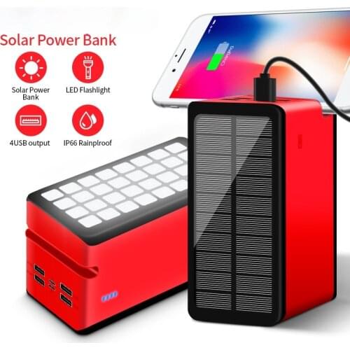 Camping Lamp Power Bank Large Capacity Solar 100000 Ma Mobile Power Supply with Bracket and Led Camping Lamp Solar Lantern