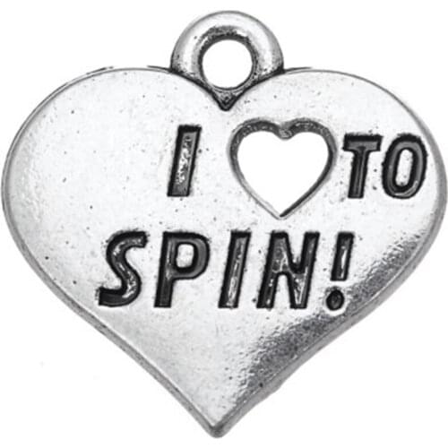 I love to spin heart engraved Charm small pendants for jewelry making handmade accessories charms for necklace
