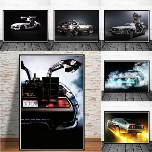 Back To The Future Movie Canvas Paintings Cool Car Posters And Prints Vintage Wall Art Pictures for Living Room Decor Quadro