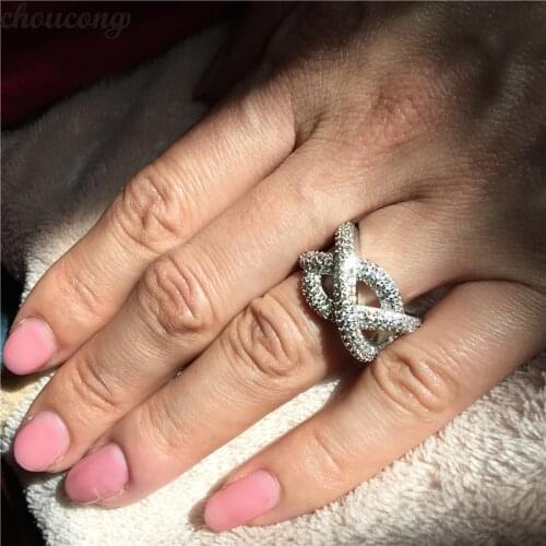 Choucong Vintage Court Ring 925 sterling Silver Princess cut AAAAA cz Engagement Wedding Band Rings For Women Bridal Jewelry