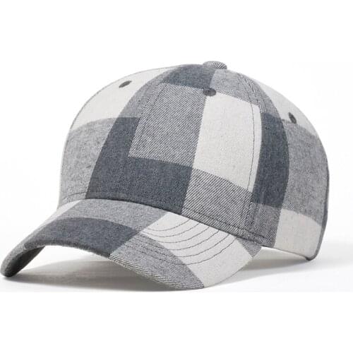Men Cap Dad Hat Women Curved Bill Adjustable Plaid Sports Outdoor Accessory