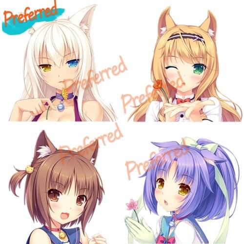 NEKOPARA_CHRONICLE Cute Cats Ear Girls Decal Motocross Racing Laptop Helmet Trunk Wall Vinyl Car Sticker Die Cutting