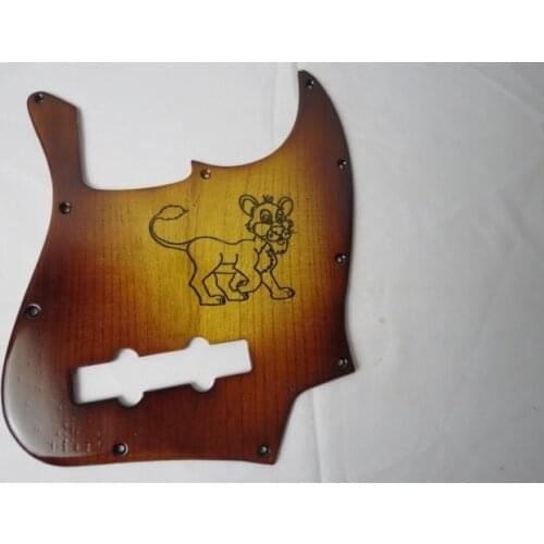Excellent Hand made carved Solid ailanthus wood Bass Guitar Pickguard #2304