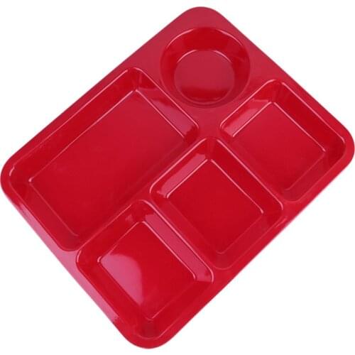 Plastic Separating Dish Divided Compartments Plate Anti-fall Rice Tray Practical Tableware for Home